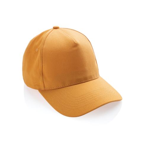 Branded Recycled Cotton Baseball Cap With AWARE™ Tracer Impact 5panel 280gr Orange