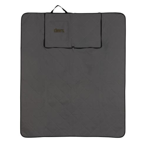 Logo  Foldable Quilted Picnic Blanket Impact Aware™ RPET - Anthracite