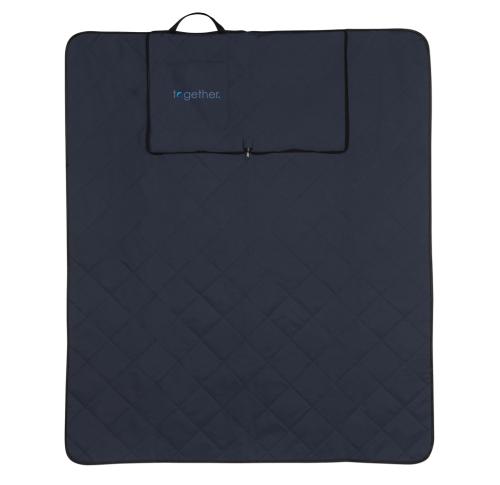 Branded RPET Foldable Quilted Picnic Blanket Impact Aware™ - Navy Blue