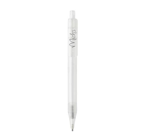 Promotional Recycled Transparent Pen GRS RPET X8 White