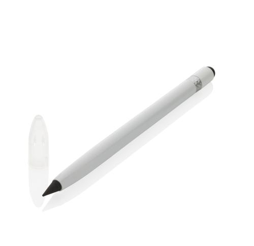 Aluminum inkless pen with eraser