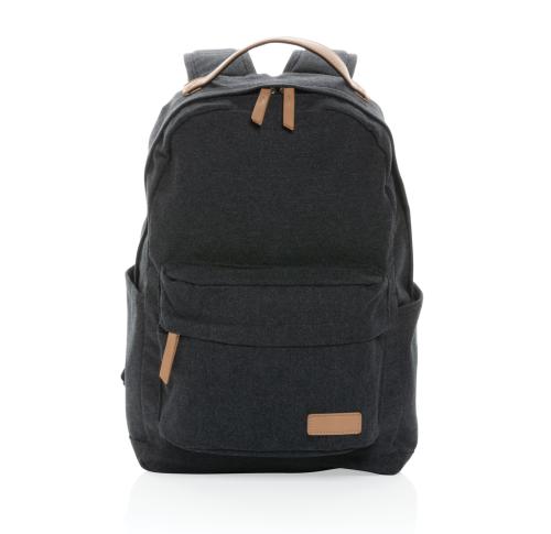 Custom Printed Recycled Canvas Backpacks Black Impact AWARE™ 16 Oz. 