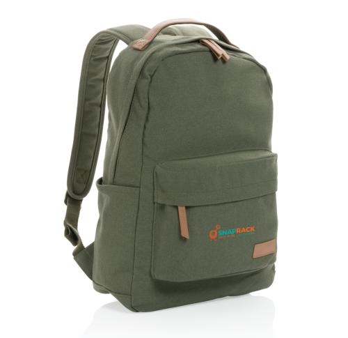 Printed  Logo Recycled Canvas Backpacks Green Impact AWARE™ 16 Oz. 