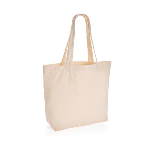 Recycled Canvas Shopper Bag With Pocket Undyed Impact Aware™ 240 Gsm Off White