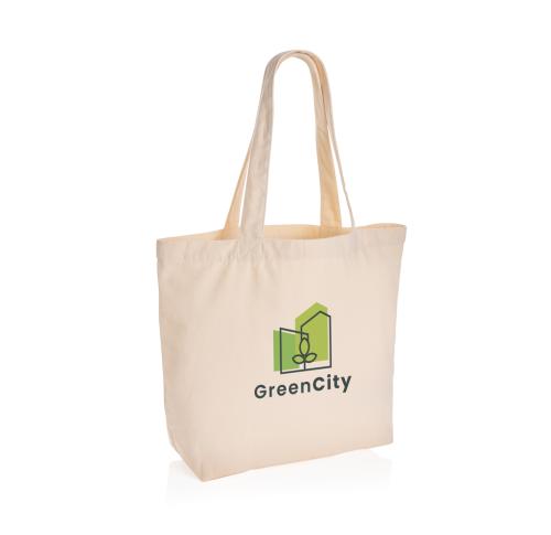 Recycled Canvas Shopper Bag With Pocket Undyed Impact Aware™ 240 Gsm Off White