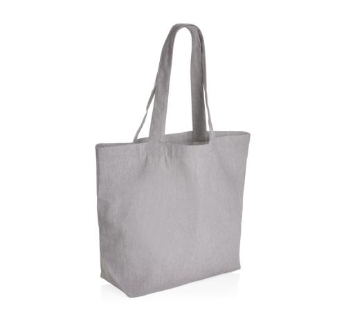 Printed Rcanvas Shopper Bags W/pocket Undyed Impact Aware™ 240 Gsm - Grey