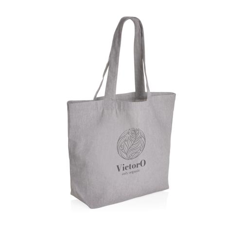 Printed Rcanvas Shopper Bags W/pocket Undyed Impact Aware™ 240 Gsm - Grey
