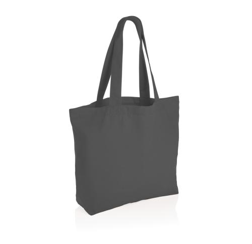 Custom Printed Rcanvas Shopper Bags W/pocket Anthracite Impact Aware™ 240 Gsm 