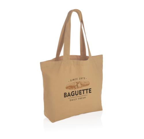 Logo Printed Rcanvas Shopping Tote Bags W/pocket Natural Impact Aware™ 240 Gsm 