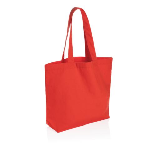 Custom Printed  Rcanvas Shopper Tote Bags Red W/pocket Impact Aware™ 240 Gsm