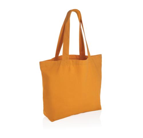 Printed Logo Rcanvas Shopper Tote Bags Orange W/pocket Impact Aware™ 240 Gsm 