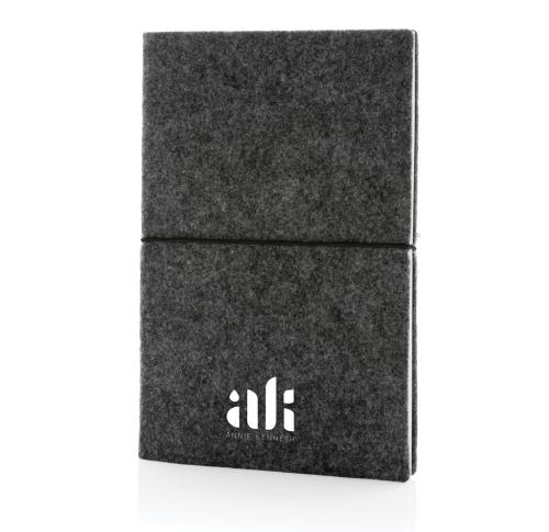 GRS certified recycled felt A5 softcover notebook