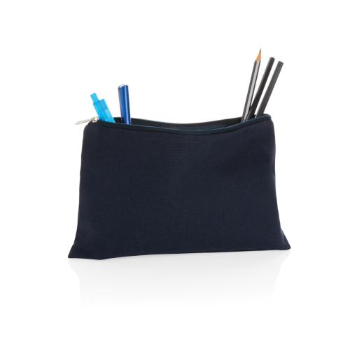 Impact Aware™ 285 Gsm Recycled canvas Pencil Case Undyed - Navy Blue