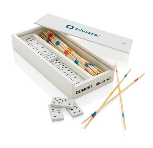 Deluxe mikado/domino in wooden box