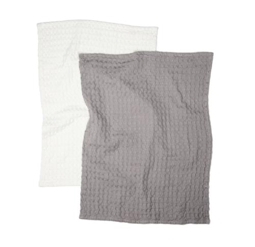 Branded VINGA Cromer waffle kitchen towel, 2 pcs Grey