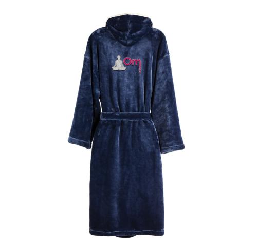 Branded VINGA Louis luxury plush GRS RPET robe size S-M Navy