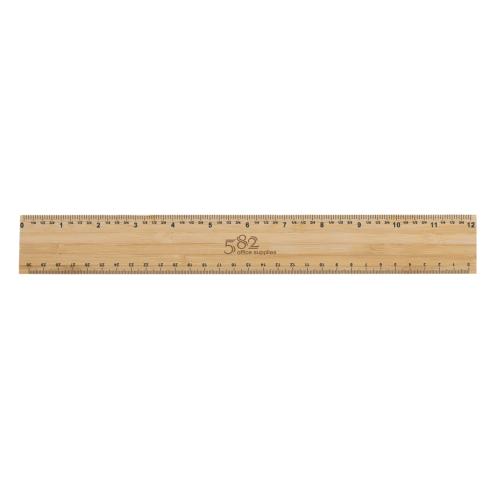 Branded Wooden Ruler Timberson extra thick 30cm double sided bamboo 