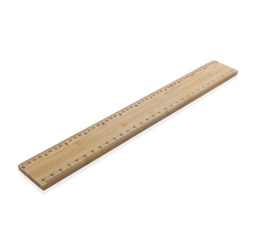 Branded Wooden Ruler Timberson extra thick 30cm double sided bamboo 