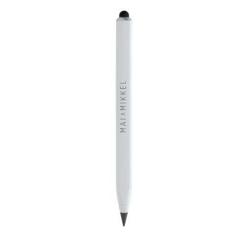Eco Branded RCS Recycled Aluminum Infinity Multitasking Pens White