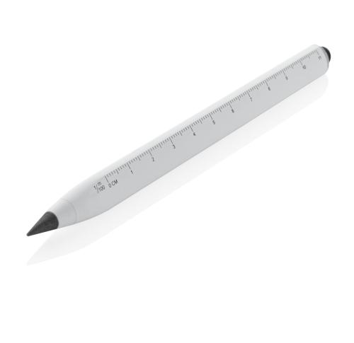 Eco Branded RCS Recycled Aluminum Infinity Multitasking Pens White