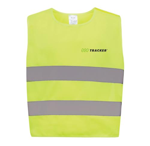 Branded GRS recycled PET high-visibility safety vest 3-6 years Yellow