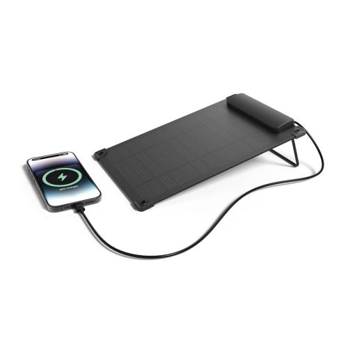 Branded Solarpulse rplastic portable solar panel 5W Black