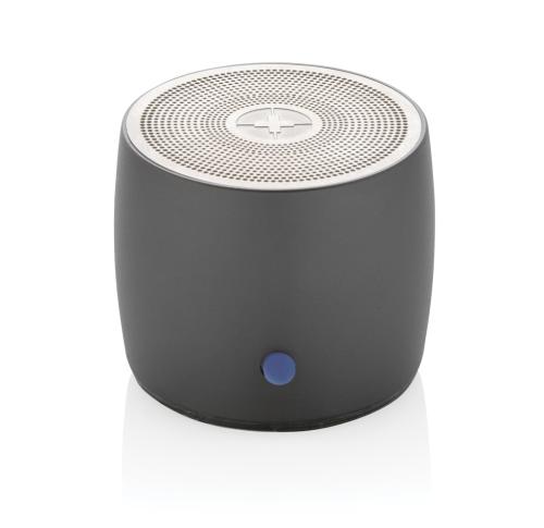 Swiss Peak RCS recycled aluminum 3W bass speaker Grey