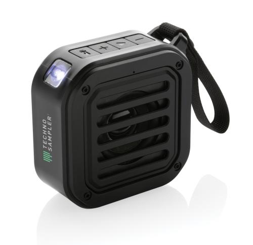 3W RCS recycled plastic wireless sunwave solar speaker Black