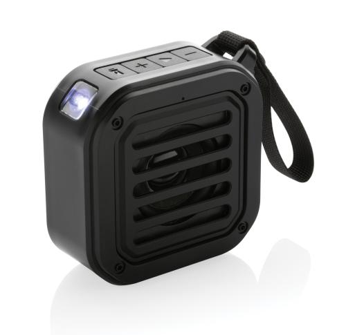 3W RCS recycled plastic wireless sunwave solar speaker Black