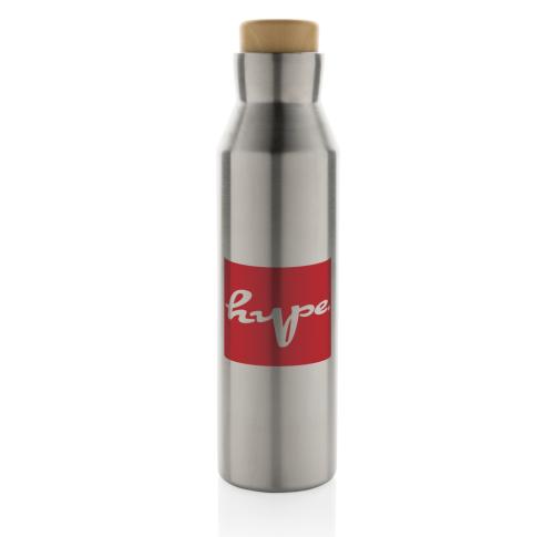 Gaia RCS certified recycled stainless steel vacuum bottle Silver