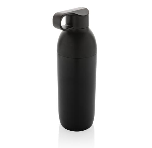Branded Flow RCS recycled stainless steel vacuum bottle Black