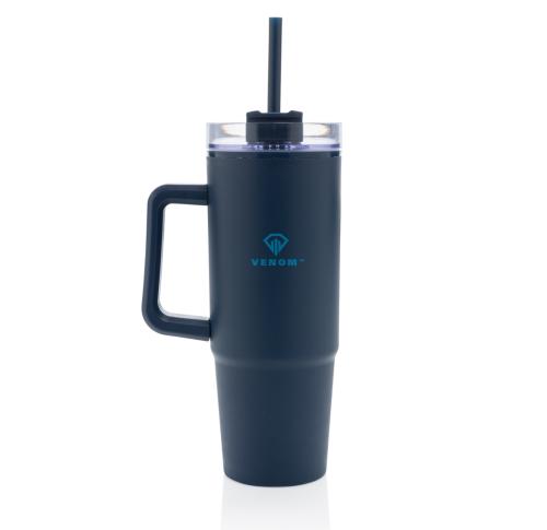 Custom Stanley Inspired Cups Tana RCS Recycled Plastic Tumbler With Handle 900ml Navy