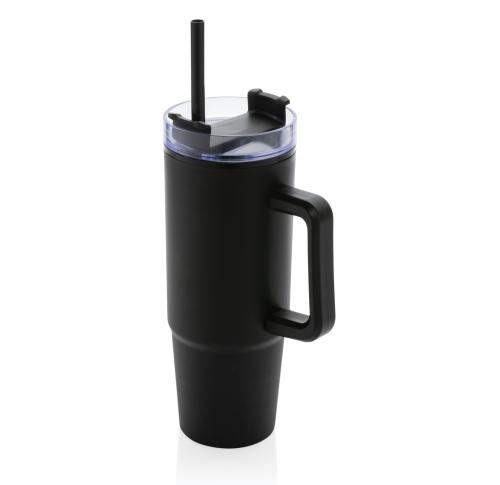 Printed Stanley StyleTana RCS Recycled Plastic Tumbler With Handle 900ml Black