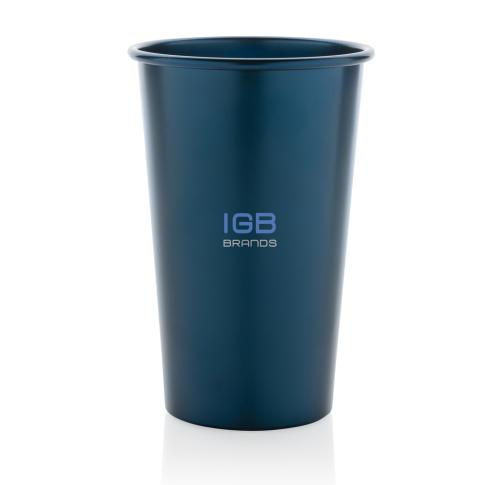 Printed Recycled Aluminium Lightweight Cup 450ml Navy Alo RCS 