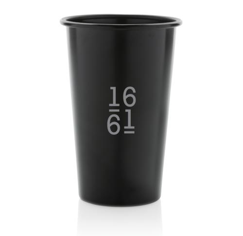 Custom Recycled Aluminium Lightweight Cup 450ml Black Alo RCS 