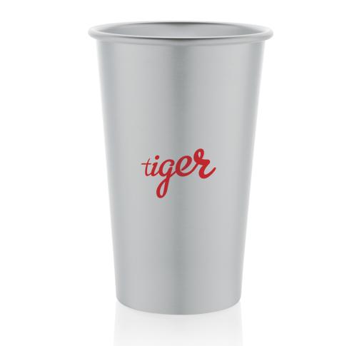 Promotional Recycled Aluminium Lightweight Cup 450ml Silver Alo RCS 