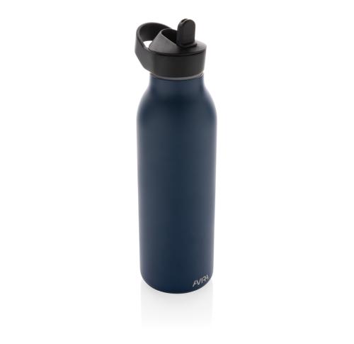 Custom Recycled Fliptop Water Bottles 500ml Navy Avira Ara RCS 
