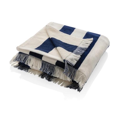 Custom Logo XL Deluxe Beach Towels 100x180cm Navy Ukiyo Yukari AWARE™ 