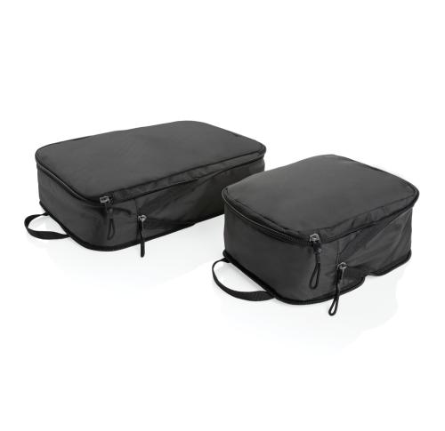 Branded Swiss Peak Ridge AWARE™ RPET compression travel cubes 2pc