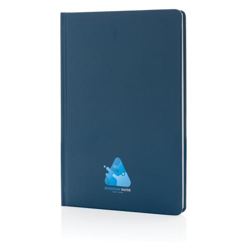 A5 Impact Stone Paper Hardcover Notebooks Blue Printed Logo