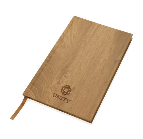 Promotional Kavana wood print A5 notebook
