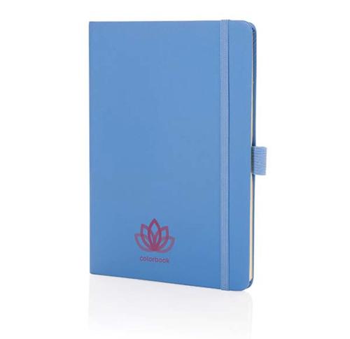 A5 Recycled  Bonded Leather Classic Notebook Sam A5 RCS Certified  Sky Blue