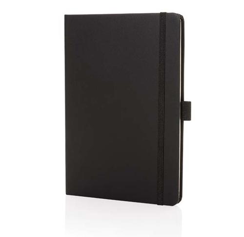 Recycled Bonded Leather Classic Notebook Sam A5 RCS Certified Black