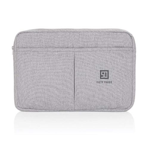 Custom Printed Recycled Cotton 15.6 Inch Laptop Grey Sleeves Laluka AWARE™ 