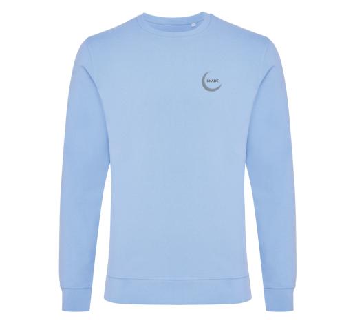 RecycledCustom Printed Cotton Crew Neck Sky Blue Sweatshirts Iqoniq Zion 