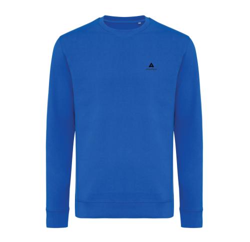 Custom Logo Recycled Cotton Crew Neck Sweatshirts Royal Blue Iqoniq Zion 