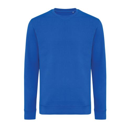 Custom Logo Recycled Cotton Crew Neck Sweatshirts Royal Blue Iqoniq Zion 