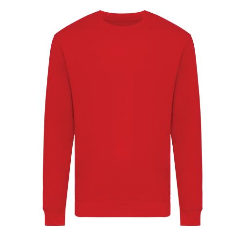Embroidered Logo Recycled Cotton Crew Neck Swearshirts Red Iqoniq Zion