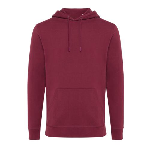 Printed Logo Hoodies Iqoniq Jasper Unisex  Recycled Cotton Burgundy