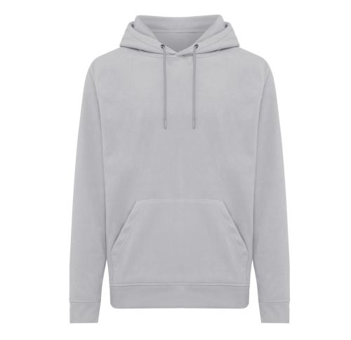 Iqoniq Trivor recycled polyester microfleece hoodie Storm Grey